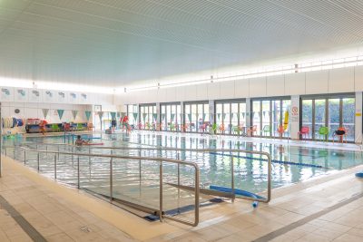 Wide shot the Beenleigh Aquatic Centre accessible ramp